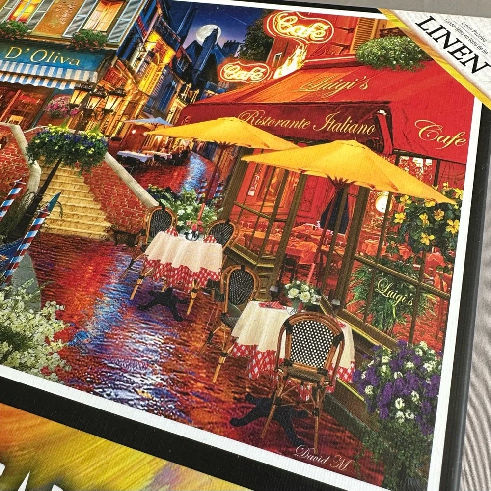 COLORSCAPES 1000pc Italian riverside cafe scene jigsaw puzzle.